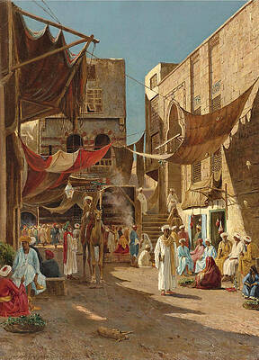 A Day in the Market Print by Henry Augustus Ferguson
