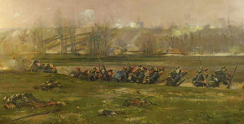 A Fragment from the Panorama of the Battle of Champigny 2 Print by Edouard Detaille