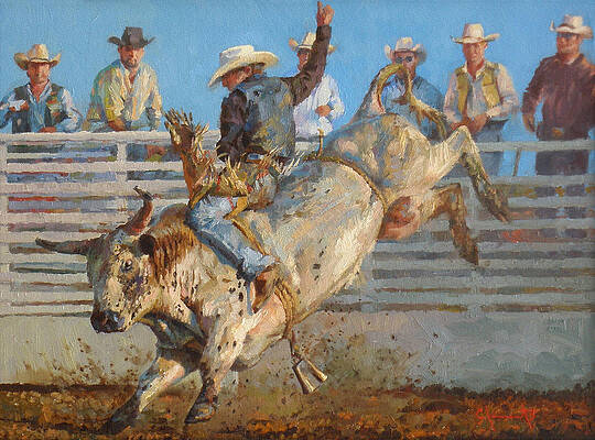 Bull Riding Paintings Fine Art America