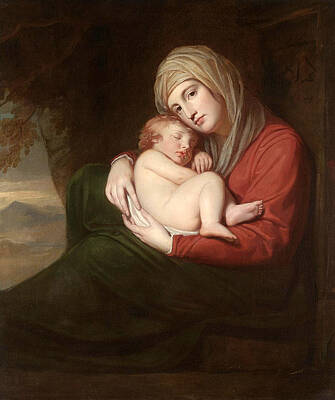A Mother and Child Print by George Romney