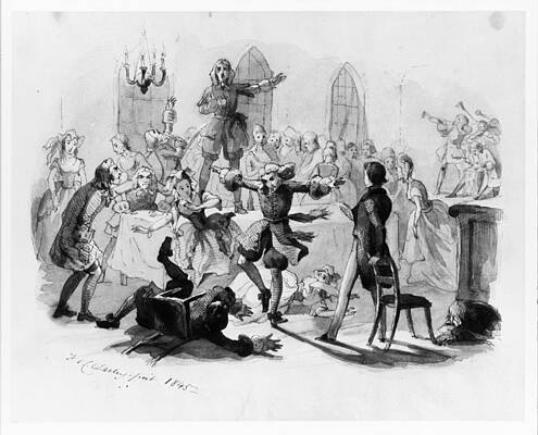 A Rowdy Party Print by Felix Octavius Carr Darley