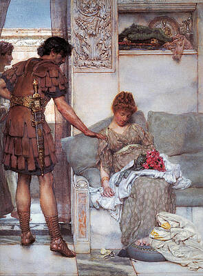 A Silent Greeting Print by Lawrence Alma-Tadema