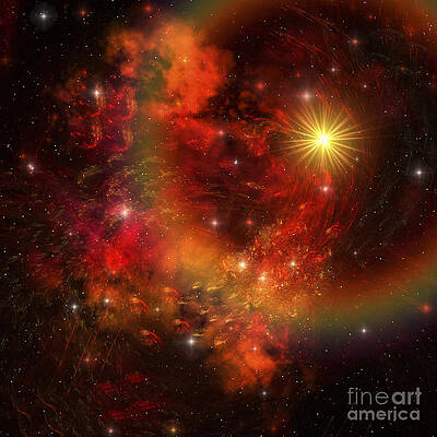 Wall Art - Digital Art - A Star Explodes Sending Out Shock Waves by Corey Ford