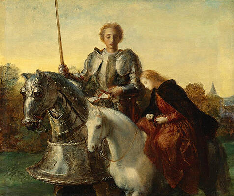 A Study for Una and the Red Cross Print by George Frederic Watts