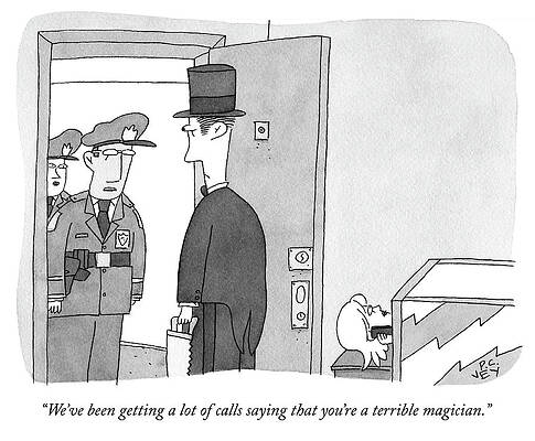 Wall Art - Drawing - A terrible magician by Peter C Vey