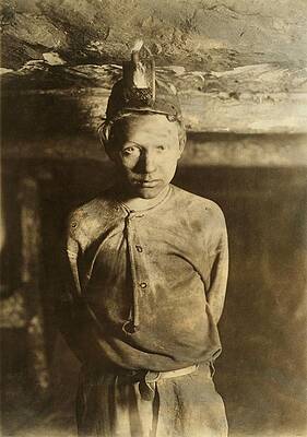 Wall Art - Photograph - A Trapper Boy, Whose Job Was To Wait by Everett