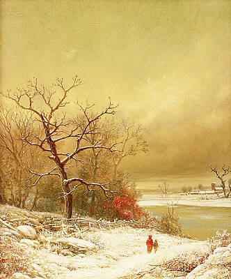 A Walk in Winter Print by William Mason Brown