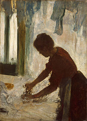 A Woman Ironing Print by Edgar Degas