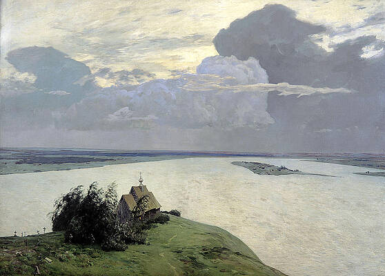 Above the Eternal Tranquility Print by Isaac Levitan