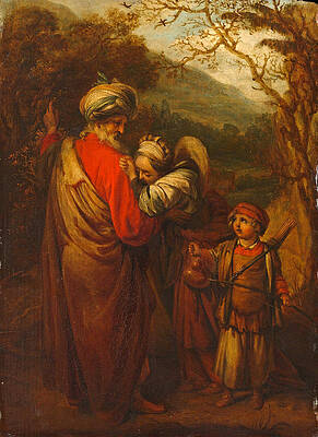 Abraham Dismissing Hagar and Ishmael Print by Barent Fabritius