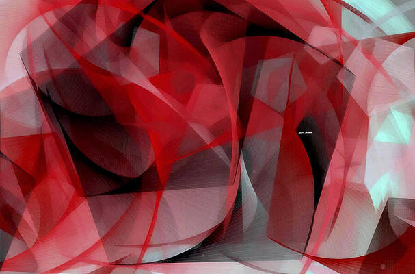 Wall Art - Digital Art - Abstract in Red Black and White by Rafael Salazar