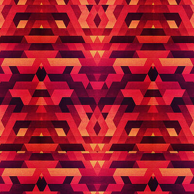 Wall Art - Digital Art - Abstract red geometric triangle texture pattern design Digital Futrure  Hipster  Fashion by Philipp Rietz