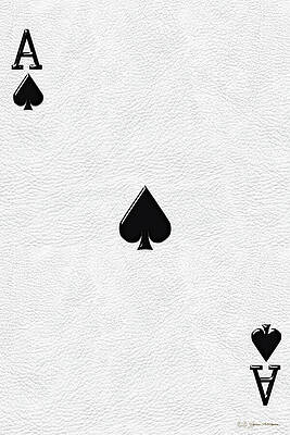 Wall Art - Digital Art - Ace of Spades over White Leather  by Serge Averbukh