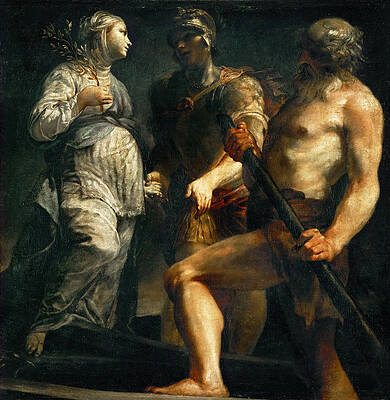 Aeneas The Sibyl And Charon Print by Giuseppe Maria Crespi