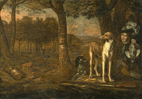 After the Hunt Print by Govert Dircksz Camphuysen