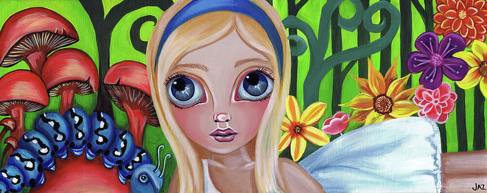Alice Meets The Caterpillar Painting By Jaz Higgins