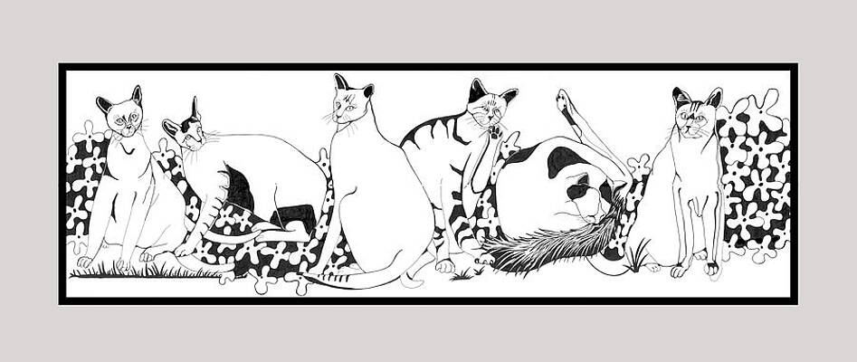 Wall Art - Painting - All My Cats by Cheryl Paolini