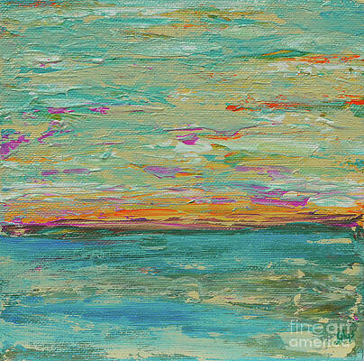 Seascape oil painting palette knife art abstract park Painting by Nataliya  Chernienko