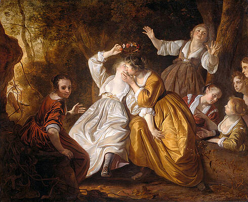 Amarillis crowning Mirtillo Print by Jacob van Loo