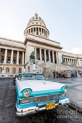 Wall Art - Photograph - American Car In Havana, Cuba by Voisin/phanie
