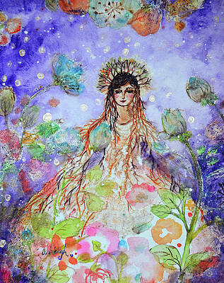 Wall Art - Painting - An Angel for all of the Chakras and her name is Simplicity by Ashleigh Dyan Bayer