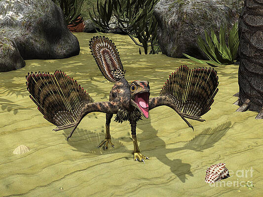 Wall Art - Digital Art - An Archaeopteryx Depicted by Walter Myers