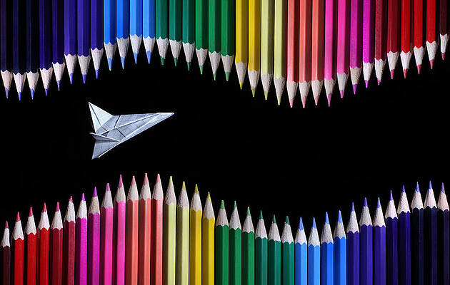 Rainbow colored pencils #2 Photograph by Blink Images - Fine Art