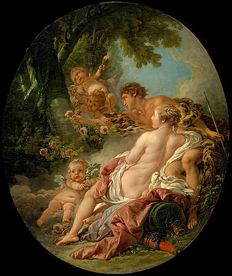 Angelica and Medoro Print by Francois Boucher