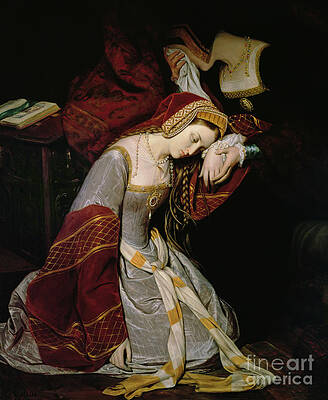 Wall Art - Painting - Anne Boleyn in the Tower by Edouard Cibot