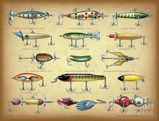 Antique Fishing Lures Paintings for Sale - Fine Art America