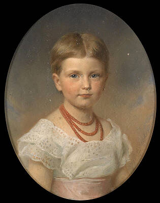 Archduchess Luise of Austria. Child Portrait Print by Georg Decker
