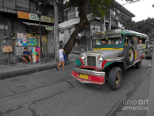 Wall Art - Photograph - Asia Philippines Jeepney Sari Sari Store 6282092SC by Rolf Bertram