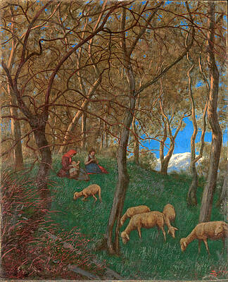 At Lake Garda Print by Hans Thoma