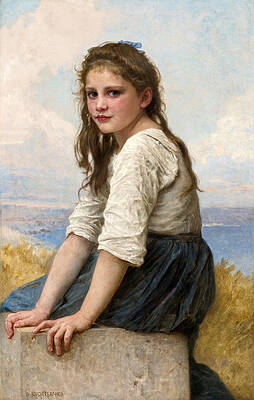 At the seaside Print by William-Adolphe Bouguereau