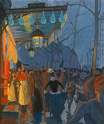 Avenue de Clichy. Five O'Clock in the Evening Print by Louis Anquetin
