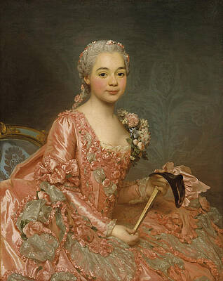 Baroness de Neubourg-Cromiere Print by Alexander Roslin