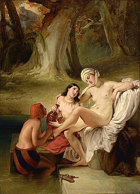 Bathsheba At Her Bath Print by Francesco Hayez