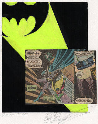 Wall Art - Drawing - Batman 397 Monotype  by Erik Paul