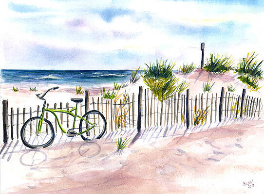 Beach Bike at Seaside by Clara Sue Beym Beach Bike at Seaside by Clara Sue Beym