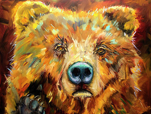 Wall Art - Painting - Bear in the Window by Diane Whitehead