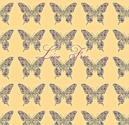 Beautiful Shiny Butterflys Pattern with Encouraging Message by Colorful Life