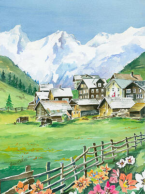 Village Natural Beauty - Colours of Life - Paintings & Prints, Landscapes &  Nature, Villages & Towns - ArtPal