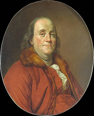 Benjamin Franklin Print by Workshop of Joseph Siffred Duplessis