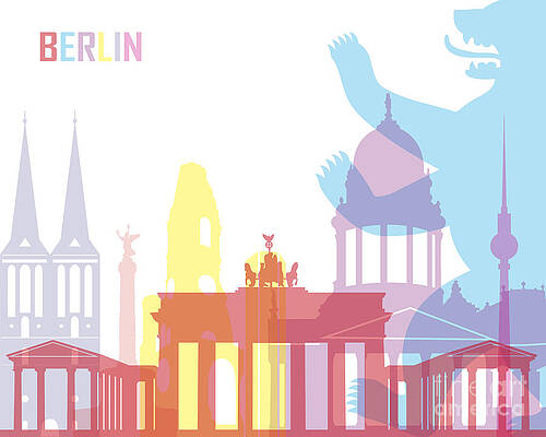 Wandkings Tasse "Skyline de nuit" différentes villes en aquarelle Berlin Cologne