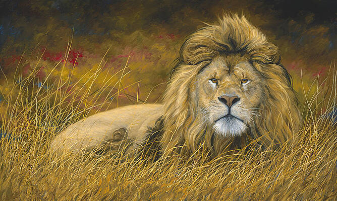 Wall Art - Painting - Big Lion by Lucie Bilodeau