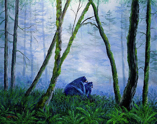 Black Bears in the Mist by Laura Iverson Black Bears in the Mist by Laura Iverson