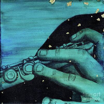 Blue Musician - Flute by Cris Motta Blue Musician - Flute by Cris Motta