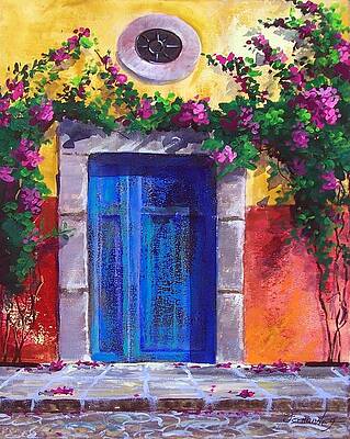 Blue old door in Spring in Mexico by Fernando Gonzalez Blue old door in Spring in Mexico by Fernando Gonzalez