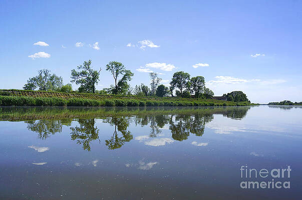  Photograph - Blue River, Dam Beautiful, The Reflection Of The Trees, Mound by Nadezhda Zima