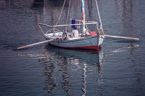 Wall Art - Photograph - boat afloat on Nile river.... by Paul Vitko